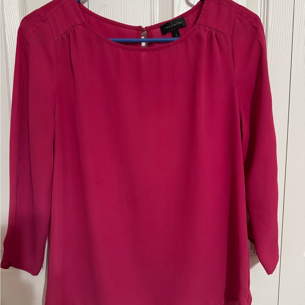 The Limited Pink Three-Quarter Sleeve Blouse – Size Small